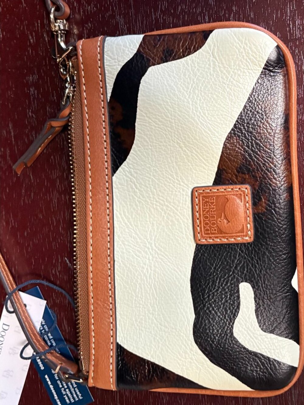 Dooney & Bourke Cowhide Haircalf Wristlet Mini – NWT – Multicolor Leather Trim